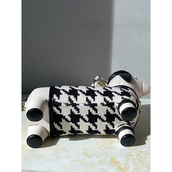 RARE 2 in 1 Kate Spade Claude Dachshund Dog Houndstooth Crossbody and Coin Purse - Picture 7 of 16